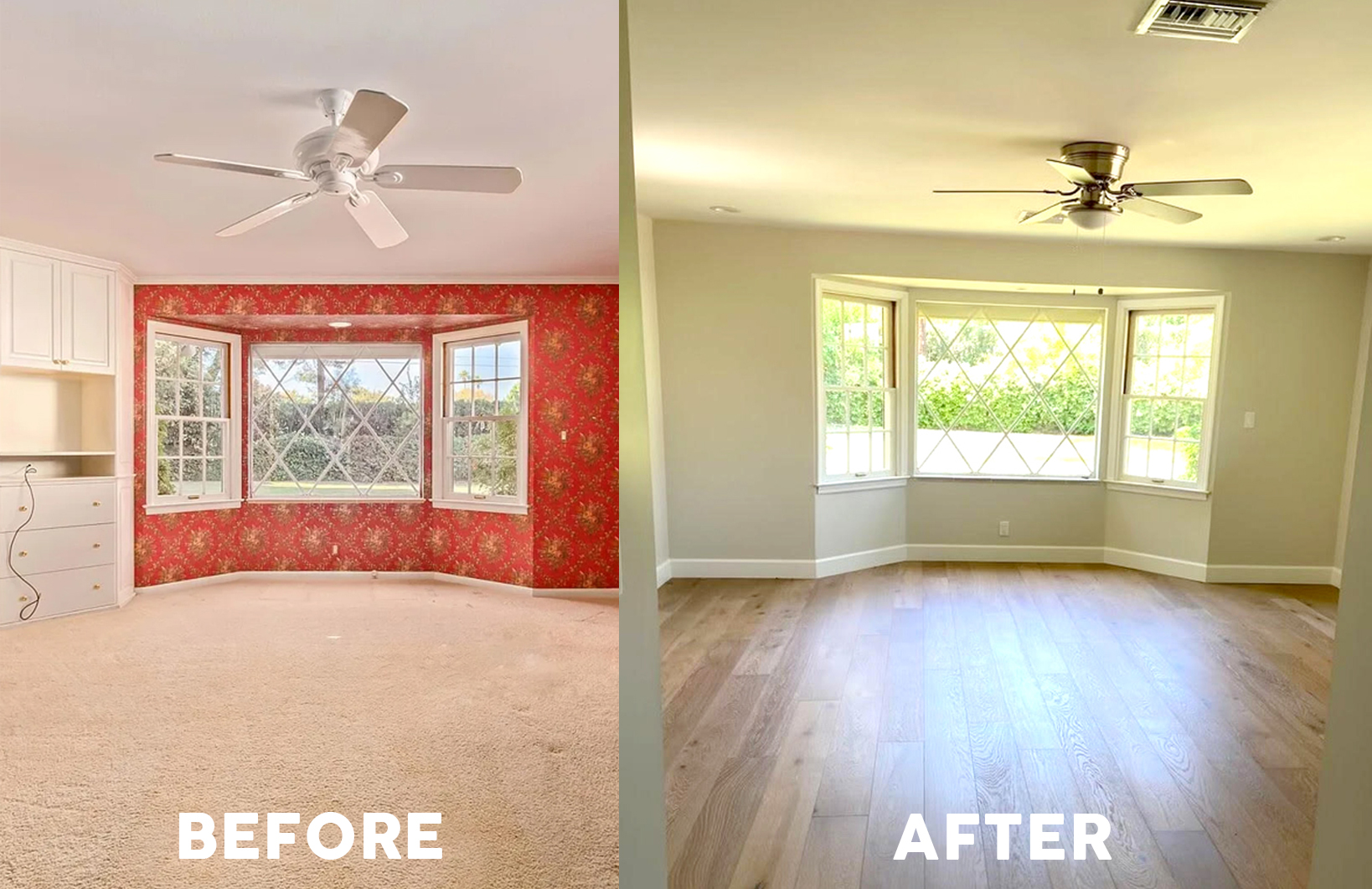 Before after living room
